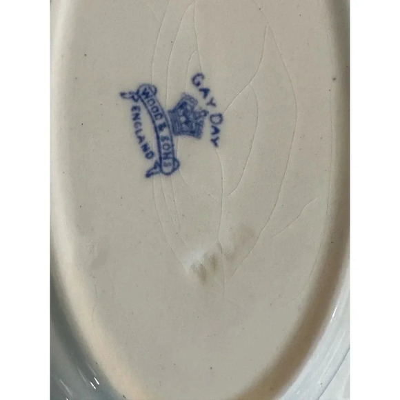 Wood and Son's GAY DAY Blue & White Floral Print Vegetable Bowl - Picture 6 of 6